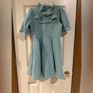 Janie and Jack Textured Teal Dress
